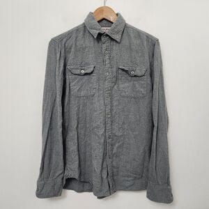 JEFFREY MAX Men's Gray Long Sleeve Button Up Flannel Shirt Size S